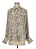 By Together 100% Polyester Animal Print Tan Long Sleeve Blouse Size M - photo 1