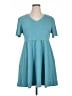 Unbranded Solid Teal Casual Dress Size XL - photo 1