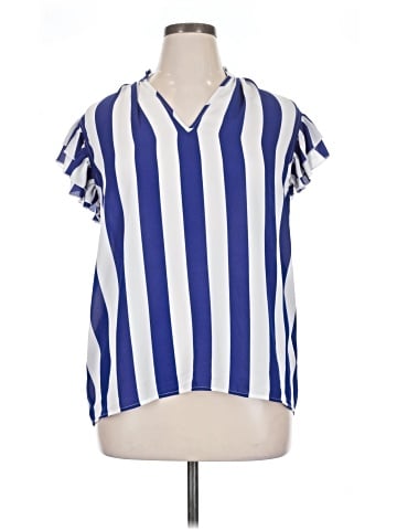 New York & Company Short Sleeve Blouse (view 1)