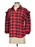 Sugarlips 100% Polyester Plaid Red 3/4 Sleeve Blouse Size XS - photo 1
