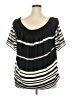 INC International Concepts 100% Polyester Black Short Sleeve Blouse Size XXL - photo 2