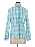 L.L.Bean Plaid Teal Long Sleeve Blouse Size S - photo 1