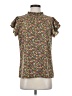 Assorted Brands Floral Brown Short Sleeve Blouse Size S - photo 1