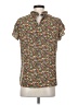 Assorted Brands Floral Brown Short Sleeve Blouse Size S - photo 2