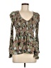 Willow & Root Floral Brown Long Sleeve Blouse Size M - photo 1
