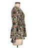 Willow & Root Floral Brown Long Sleeve Blouse Size M - photo 4