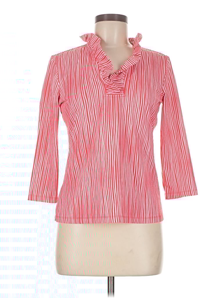 Pre-owned J. Mclaughlin 3/4 Sleeve Blouse In Red