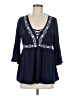 Torrid Blue 3/4 Sleeve Blouse Size Med Plus (00) - photo 1