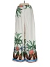 Shein 100% Polyester Tropical Ivory Casual Pants Size 2 - photo 2