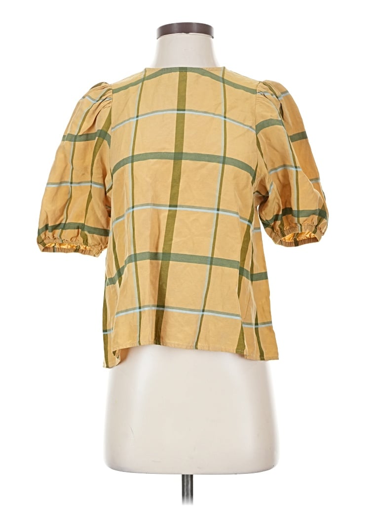 Pre-owned Samsoe & Samsoe 3/4 Sleeve Blouse In Yellow