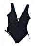 Unbranded Solid Black One Piece Swimsuit Size L - photo 1
