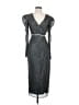 Mac Duggal 100% Polyester Metallic Silver Gray Cocktail Dress Size 2 - photo 1