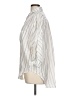 Style Rack Stripes Ivory Silver 3/4 Sleeve Button-Down Shirt Size L - photo 5