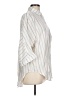 Style Rack Stripes Ivory Silver 3/4 Sleeve Button-Down Shirt Size L - photo 4