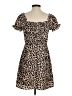 Aqua 100% Polyester Animal Print Brown Casual Dress Size S - photo 2