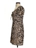 Aqua 100% Polyester Animal Print Brown Casual Dress Size S - photo 5