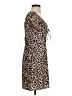 Aqua 100% Polyester Animal Print Brown Casual Dress Size S - photo 4