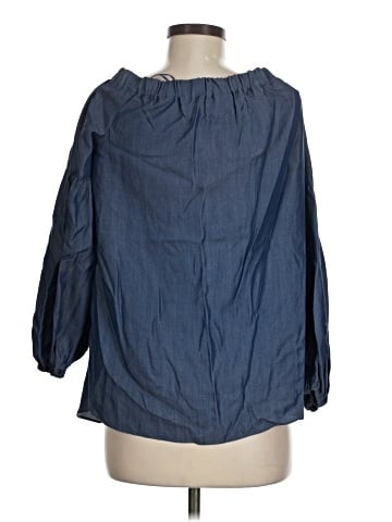 Kaari Blue 3/4 Sleeve Blouse (view 2)