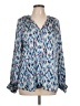 Hazel 100% Polyester Blue Long Sleeve Blouse Size L - photo 1