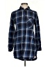 Forever 21 100% Cotton Plaid Blue Casual Dress Size S - photo 1