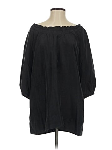 DKNYC 3/4 Sleeve Silk Top (view 1)