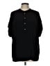 Point Sur 100% Viscose Black 3/4 Sleeve Button-Down Shirt Size L (tall) - photo 1