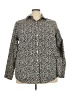 Talbots Animal Print Black Ivory Long Sleeve Button-Down Shirt Size 24W - photo 1