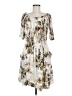 MNG by Mango 100% Polyester Print Ivory Casual Dress Size M - photo 1