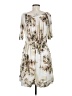MNG by Mango 100% Polyester Print Ivory Casual Dress Size M - photo 2