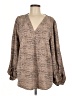 Jodifl 100% Polyester Tan Long Sleeve Blouse Size L - photo 1
