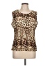 Milano Animal Print Brown Sleeveless T-Shirt Size L - photo 1