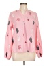 Assorted Brands 100% Polyester Hearts Pink Long Sleeve Blouse Size L - photo 1