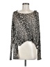 Assorted Brands Silver Black Long Sleeve Blouse Size M - photo 1