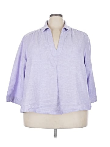 Sigrid Olsen 3/4 Sleeve Button-Down Shirt (view 1)