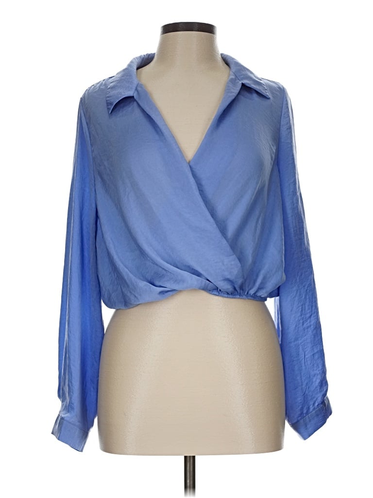 Pre-owned 2bella Long Sleeve Blouse In Blue