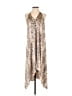 AaKaa 100% Polyester Paisley Tan Casual Dress Size S - photo 1