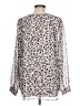 CAbi 100% Polyester Animal Print Silver Long Sleeve Blouse Size L - photo 2