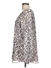 CAbi 100% Polyester Animal Print Silver Long Sleeve Blouse Size L - photo 5