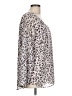 CAbi 100% Polyester Animal Print Silver Long Sleeve Blouse Size L - photo 4