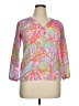 Lilly Pulitzer 100% Silk Tropical Pink 3/4 Sleeve Silk Top Size XL - photo 1