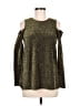 MICHAEL Michael Kors Gold Green Long Sleeve Top Size M - photo 1