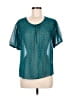 CAbi 100% Polyester Teal Short Sleeve Blouse Size M - photo 1