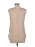 Ecru 100% Silk Tan Sleeveless Silk Top Size L - photo 2