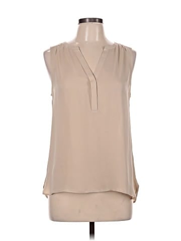 Ecru Sleeveless Silk Top (view 1)
