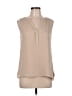 Ecru 100% Silk Tan Sleeveless Silk Top Size L - photo 1