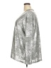 Peace Love World Metallic Silver Long Sleeve Top Size 2X - photo 5