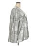 Peace Love World Metallic Silver Long Sleeve Top Size 2X - photo 4