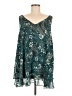 Lane Bryant 100% Polyester Paisley Floral Teal Sleeveless Blouse Size 24 waist - photo 1