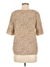 Shein Animal Print Tan Short Sleeve Blouse Size 8 - 10 - photo 2