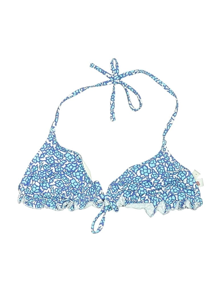 Pre-owned Solid & Striped Swimsuit Top Blue Swimwear